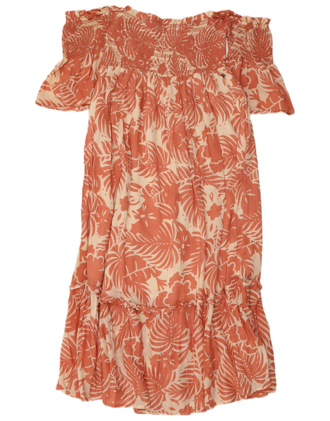 PEPE JEANS Ženska haljina s otvorenim ramenima UK 8 Mala ružičasta cvjetna viskoza