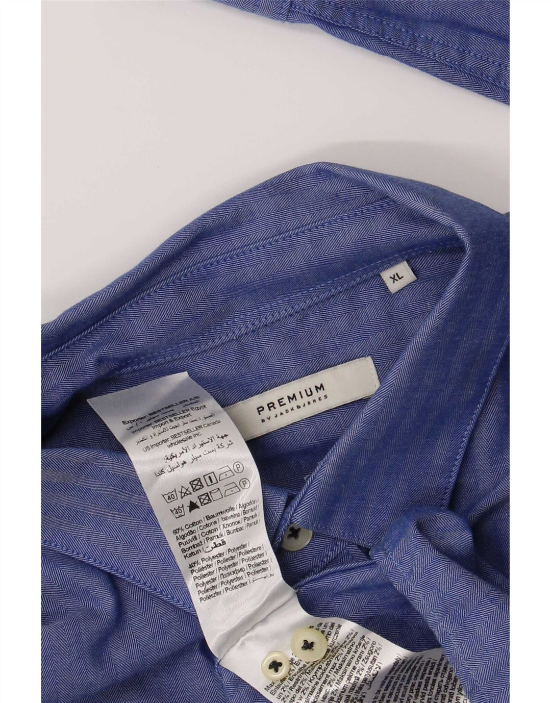 Jack & Jones muška košulja XL plava pamuk riblja kost