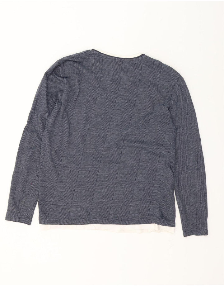 Zara muška majica dugih rukava, velika mornarskoplava houndstooth