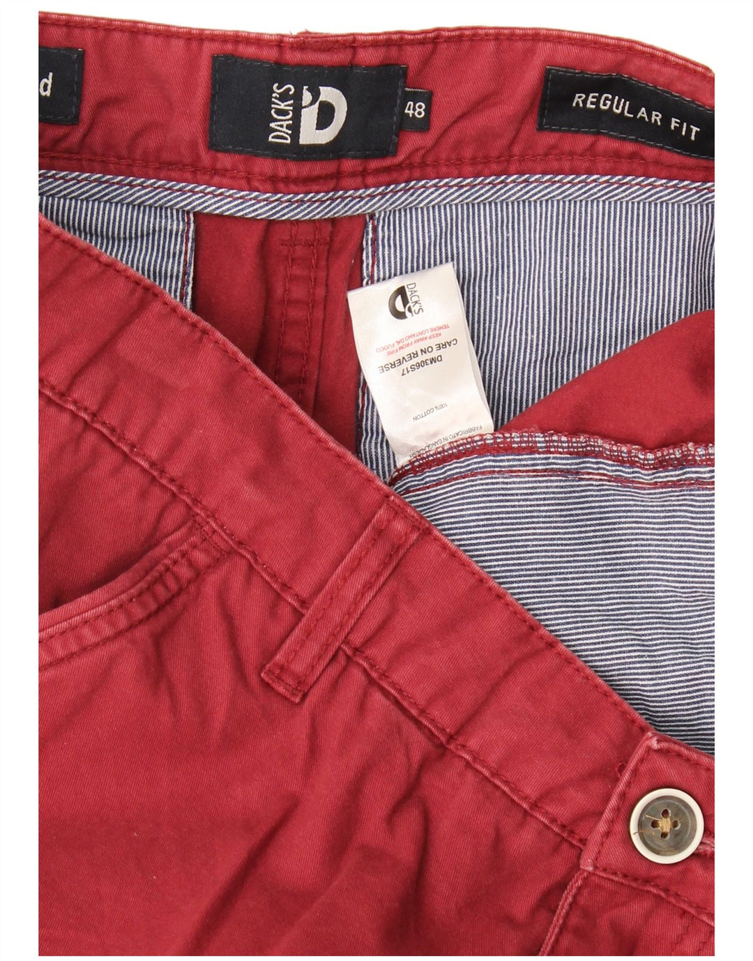 Dack's Regular Fit Chino kratke hlače IT 48 srednje W34 bordo pamuk
