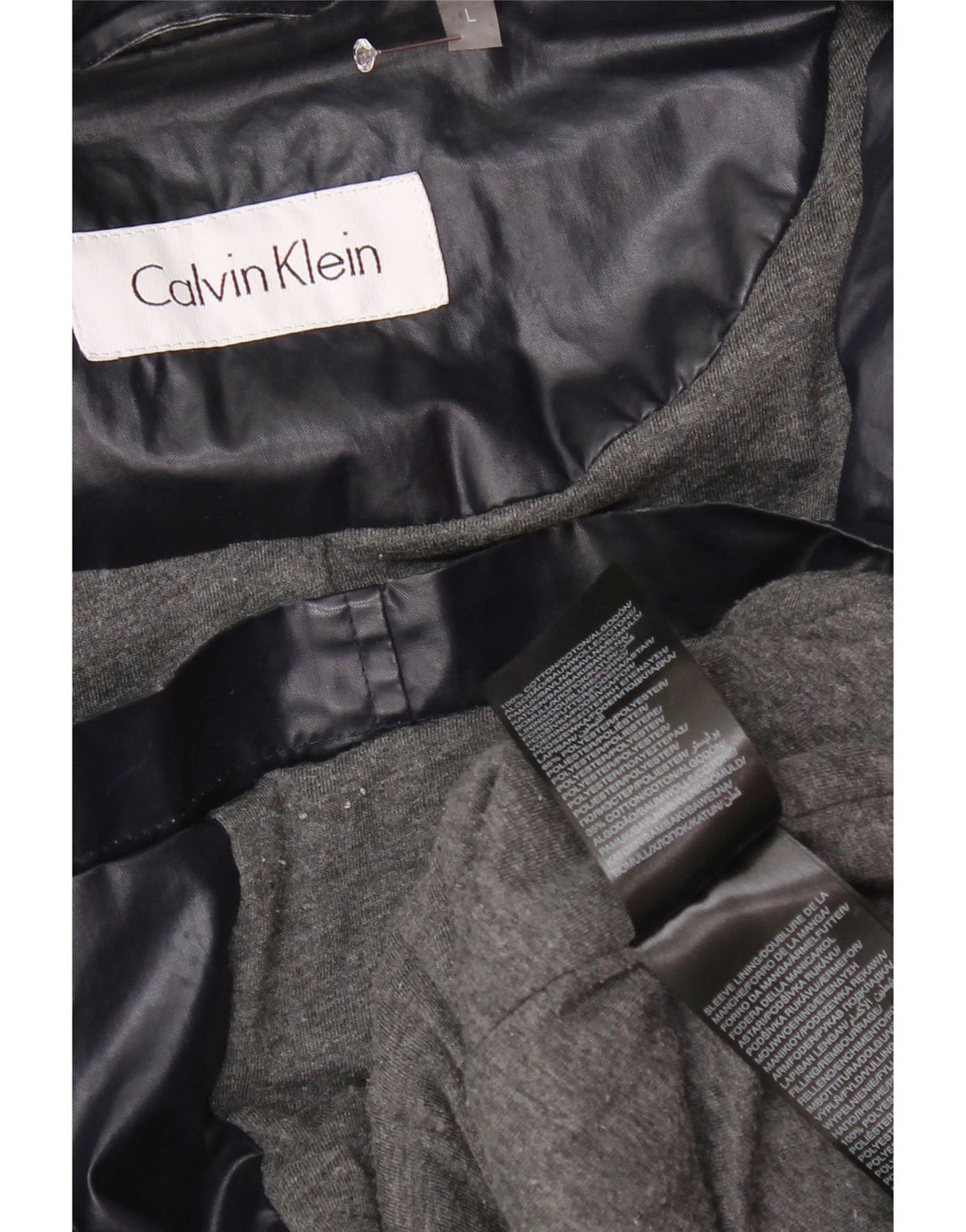 CALVIN KLEIN Ženska parka jakna s kapuljačom UK 16 velika tamnoplava poliester