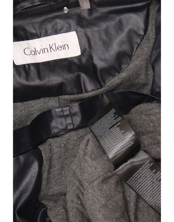 CALVIN KLEIN Ženska parka jakna s kapuljačom UK 16 velika tamnoplava poliester