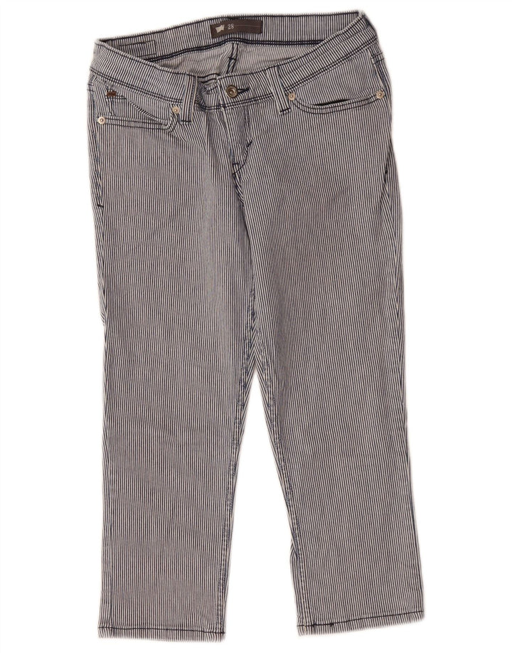 LEVI'S ženske kapri hlače W28 L21 tamnoplave pamučne pruge