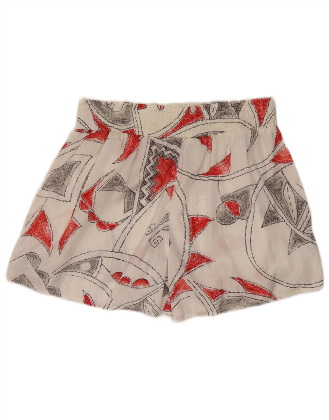 REEBOK Ženske kratke hlače za plivanje UK 10 Mali bijeli geometrijski najlon