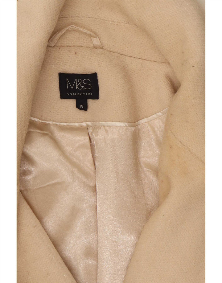 Marks & Spencer ženski kaput s dvostrukim kopčanjem UK 18 XL bež poliester