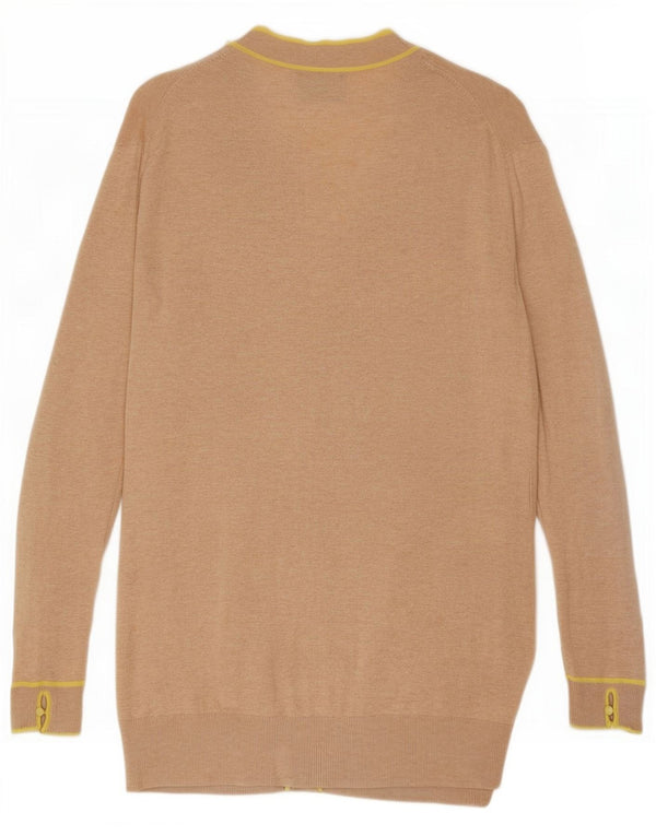 Massimo Dutti ženski kardigan pulover UK 12 srednje bež flekasti pamuk