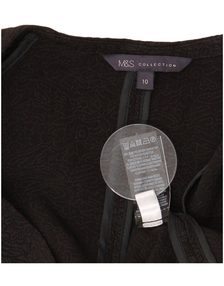 MARKS & SPENCER Ženska otvorena jakna sa 3/4 rukavima UK 10 Mala crna