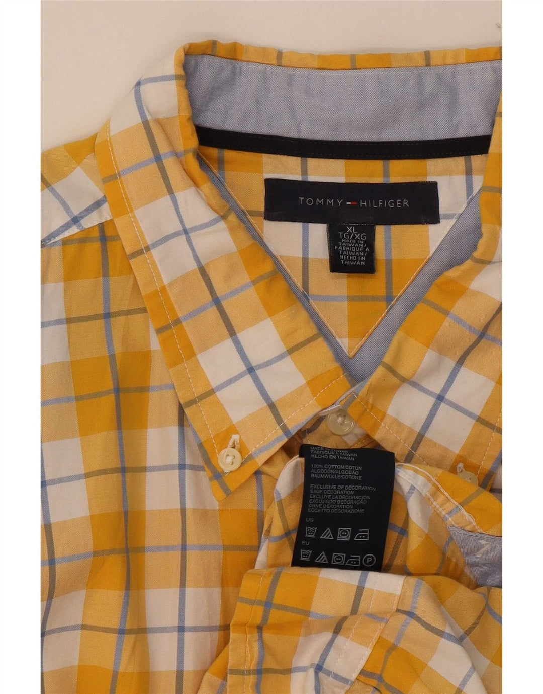 Tommy Hilfiger muška košulja XL žuti karirani pamuk