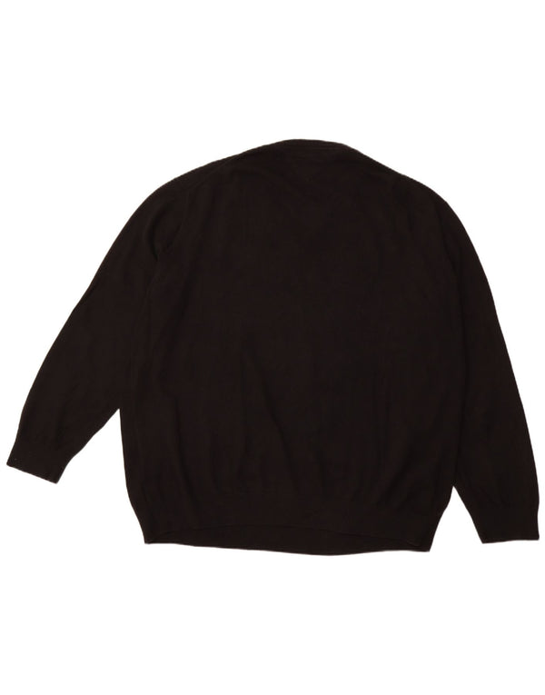 TOMMY HILFIGER Muški pulover s V-izrezom 4XL crni pamuk