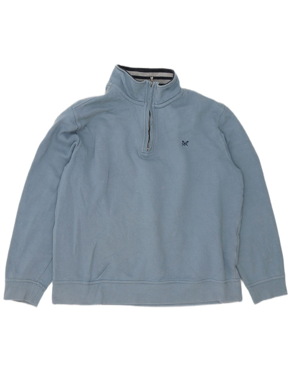 Crew Clothing Muška majica s izrezom s patentnim zatvaračem 2XL plavi pamuk