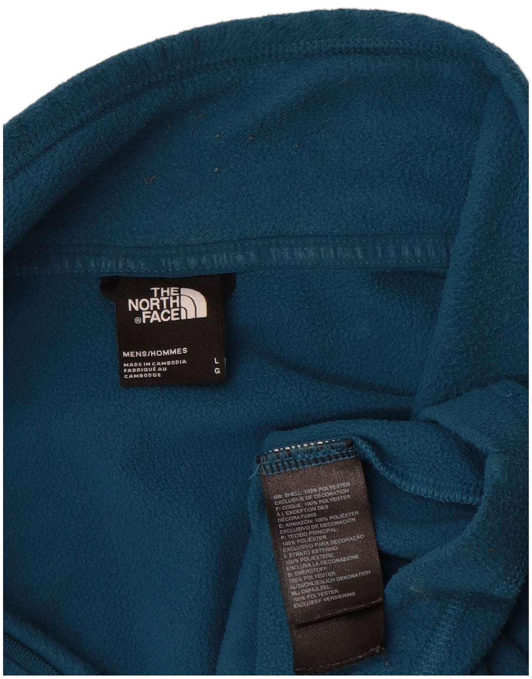 The North Face muški džemper od flisa s patentnim izrezom, veliki plavi poliester