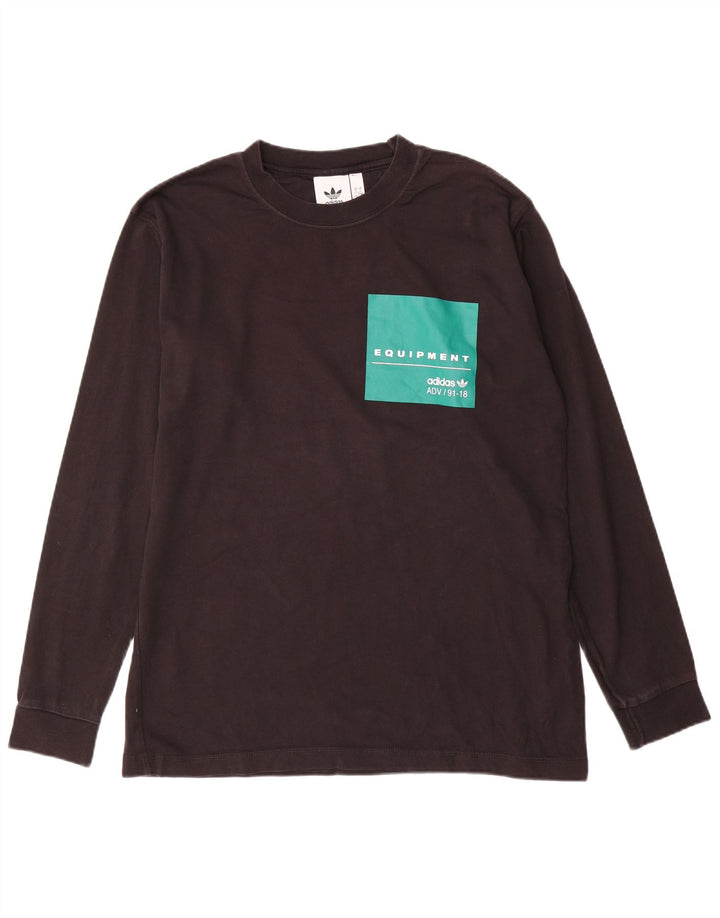 ADIDAS muška majica dugih rukava s grafikama, veliki crni pamuk u blokovima boja