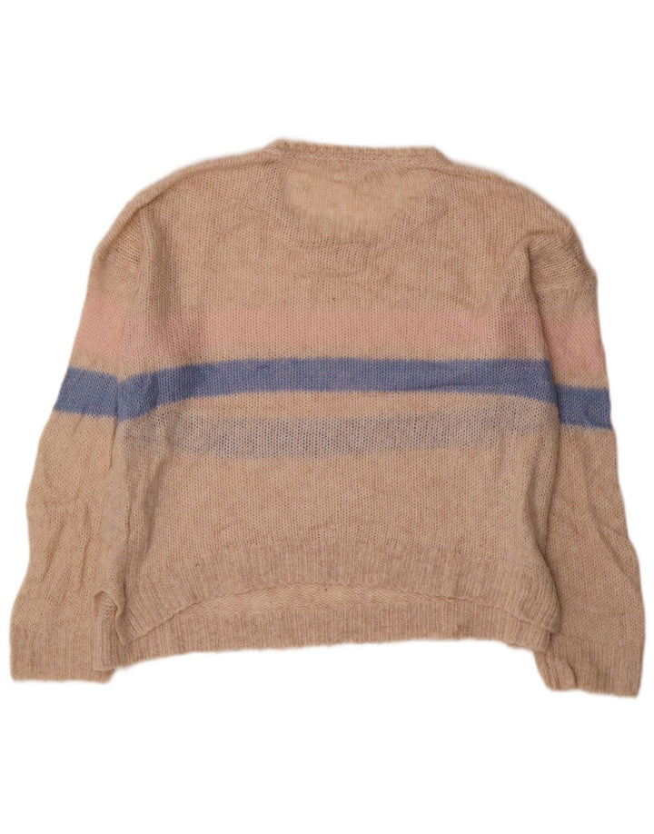 FAT FACE Ženski džemper s morskim izrezom UK 12 Srednje bež na pruge