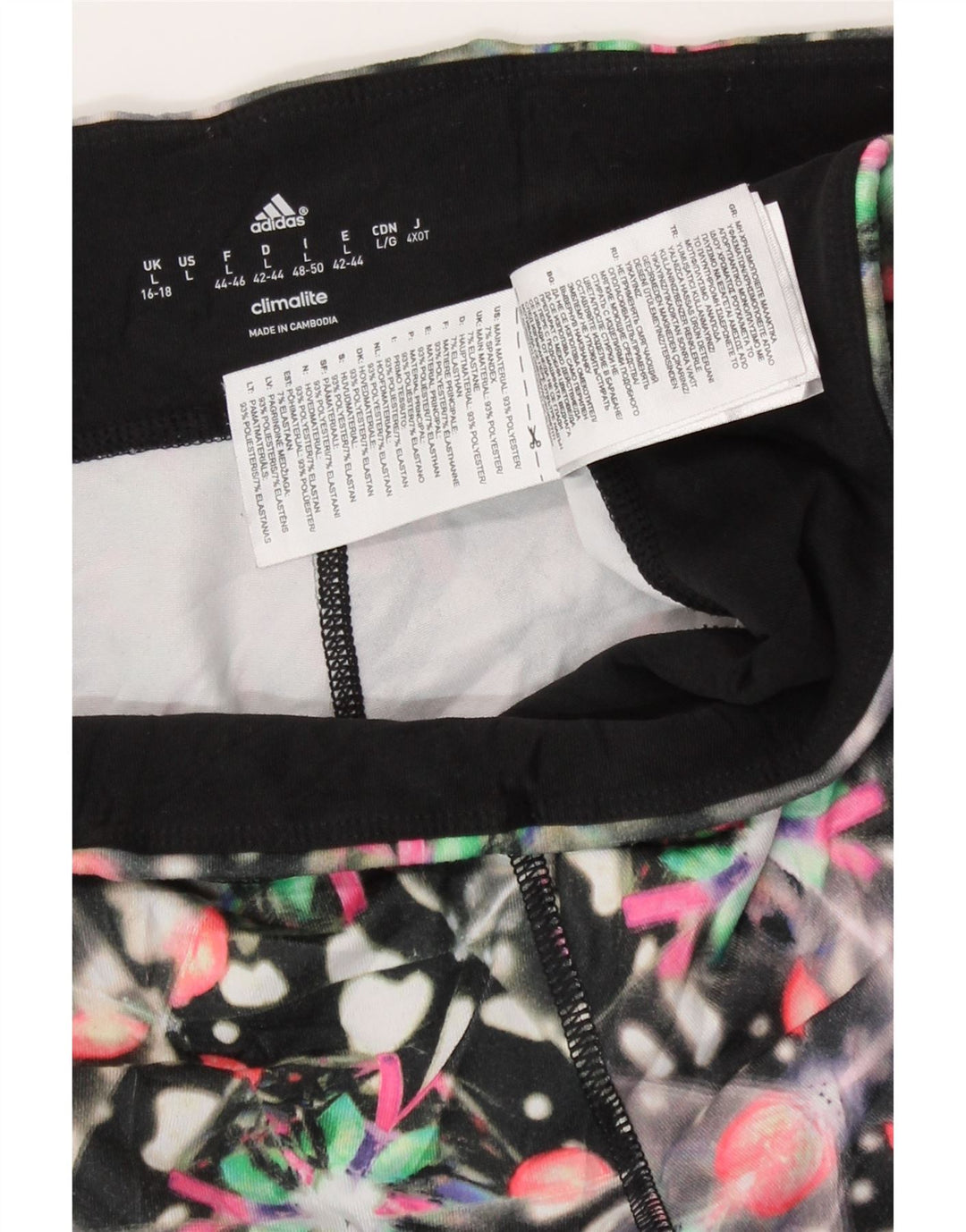 Adidas ženske tajice Climalite UK 16/18 velike crne geometrijske poliestera