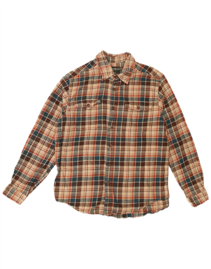 Eddie Bauer muška flanelska košulja, veliki bež karirani pamuk
