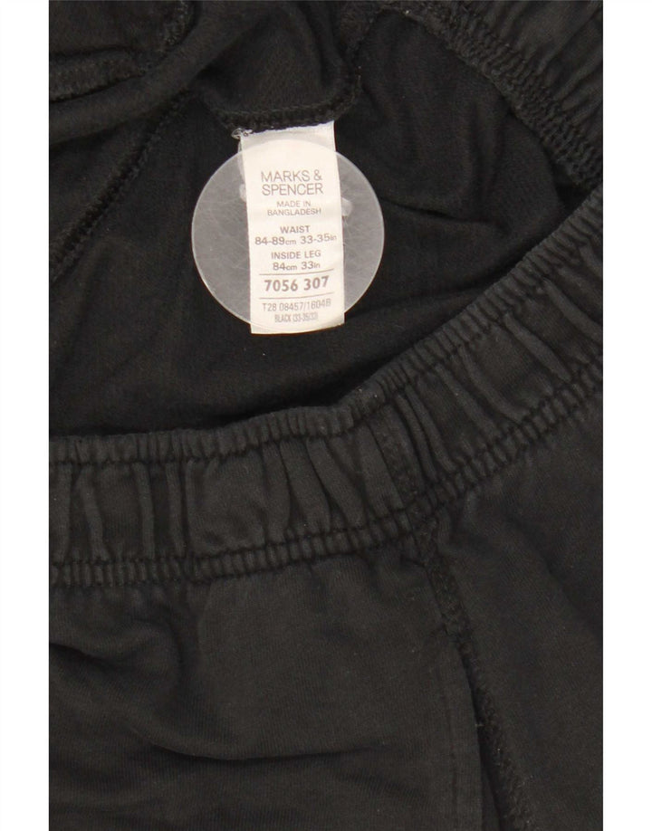 Velike crne pamučne muške trenirke Marks & Spencer