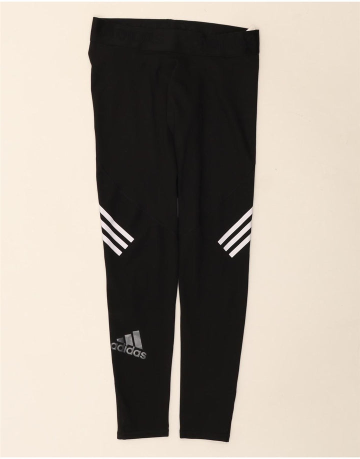 Adidas ženske Climacool grafičke tajice UK 16 velike crne poliesterske