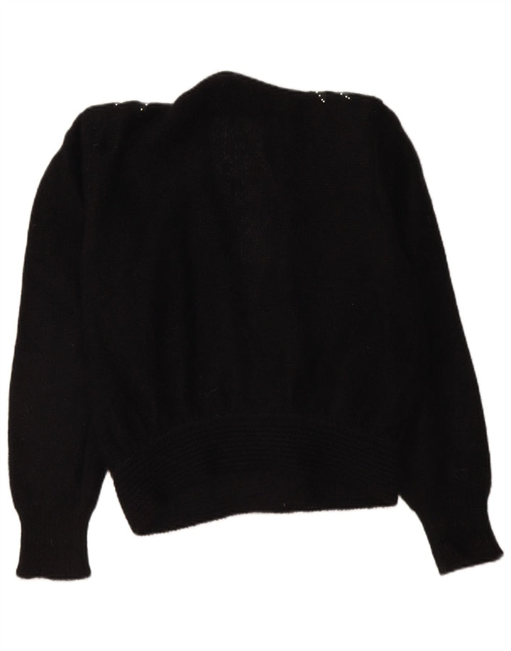 Vintage ženski kardigan džemper IT 48 XL crni