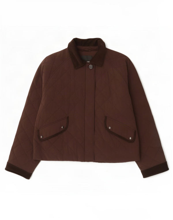 Prevelika ženska prošivena jakna Massimo Dutti UK 10, mali smeđi poliester