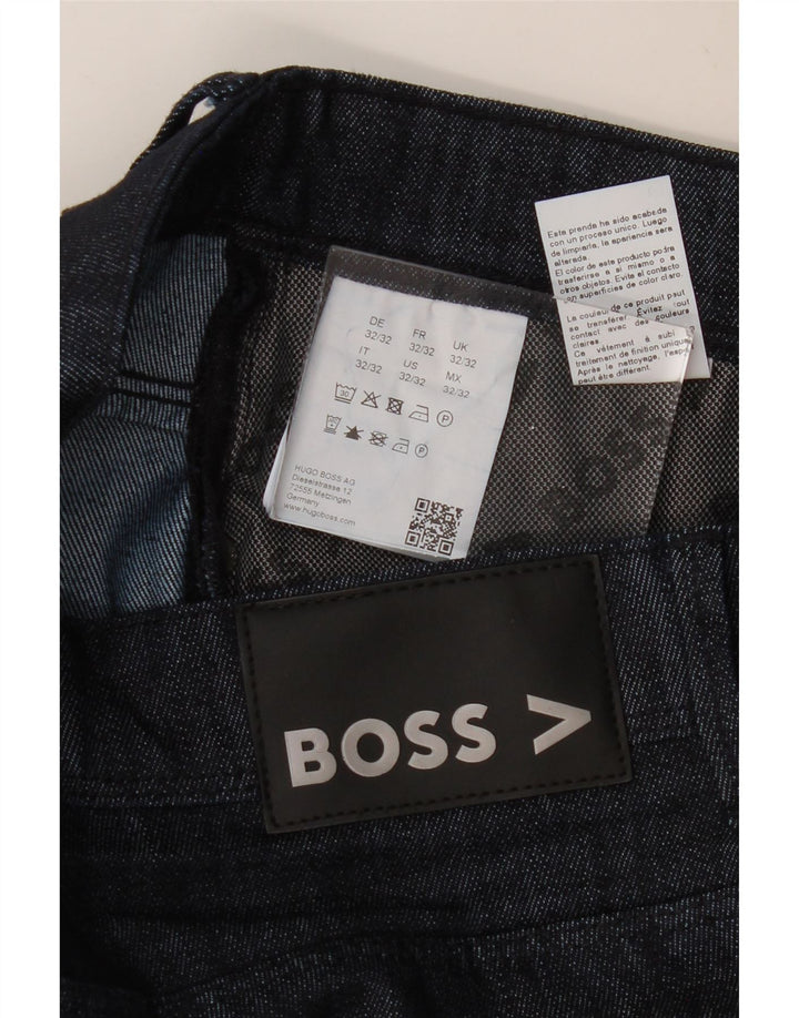 HUGO BOSS Muške ravne traperice W32 L32 tamnoplavi pamuk