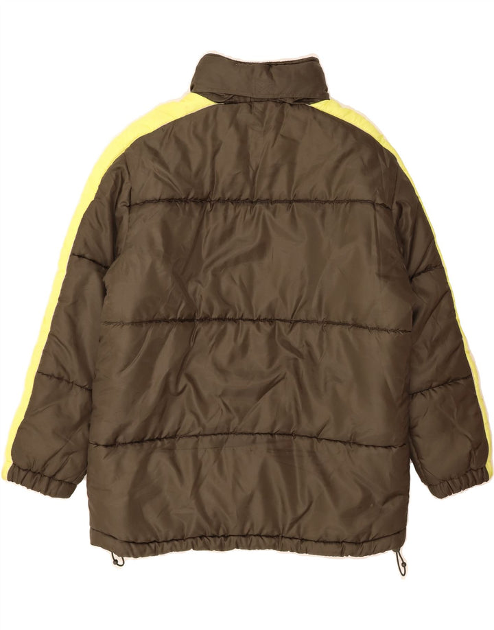 ONE BY ONE Mens Padded Jacket UK 40 Large Khaki Colourblock Polyamide Vintage One By One and Second-Hand One By One from Messina Hembry 