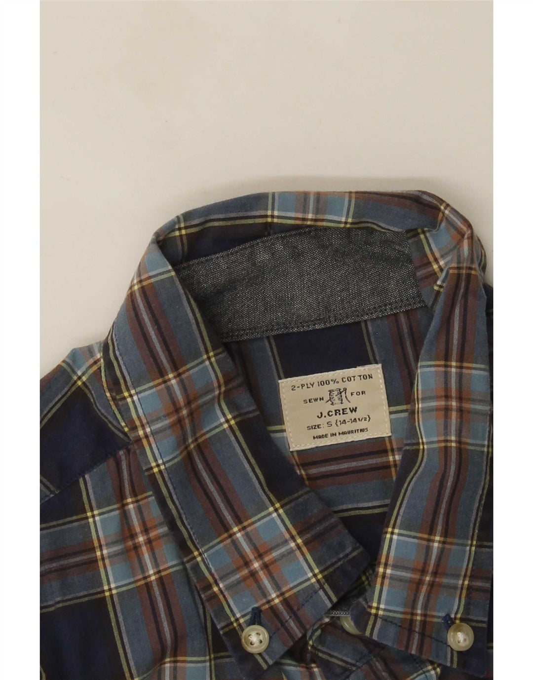 J. Crew muška košulja veličina 14 1/2 mali plavi karirani pamuk