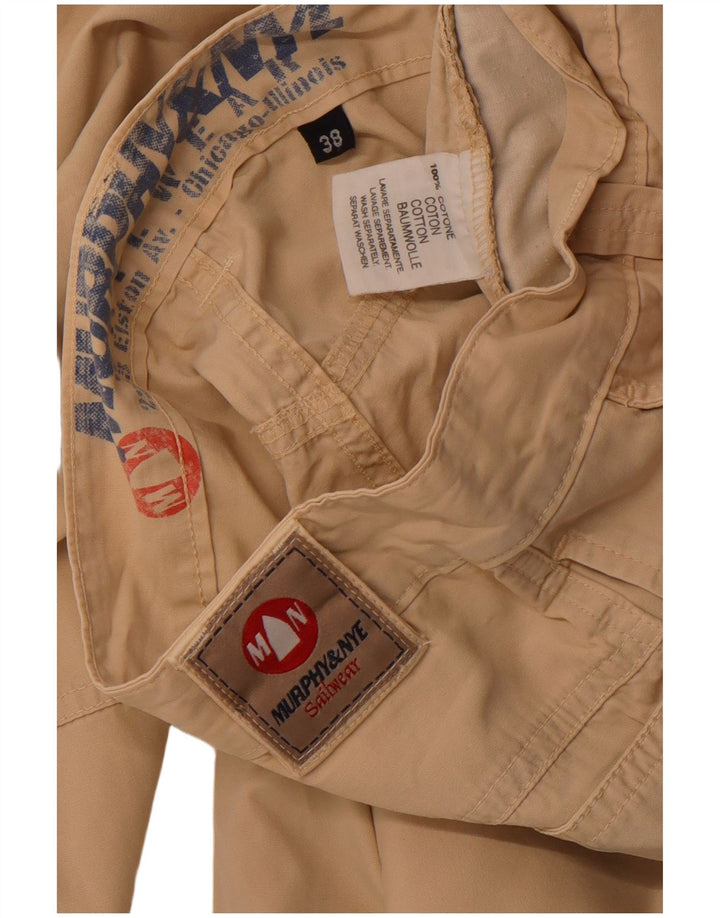 MURPHY & NYE Muške jedriličarske ravne chino hlače W38 L31 Bež pamuk