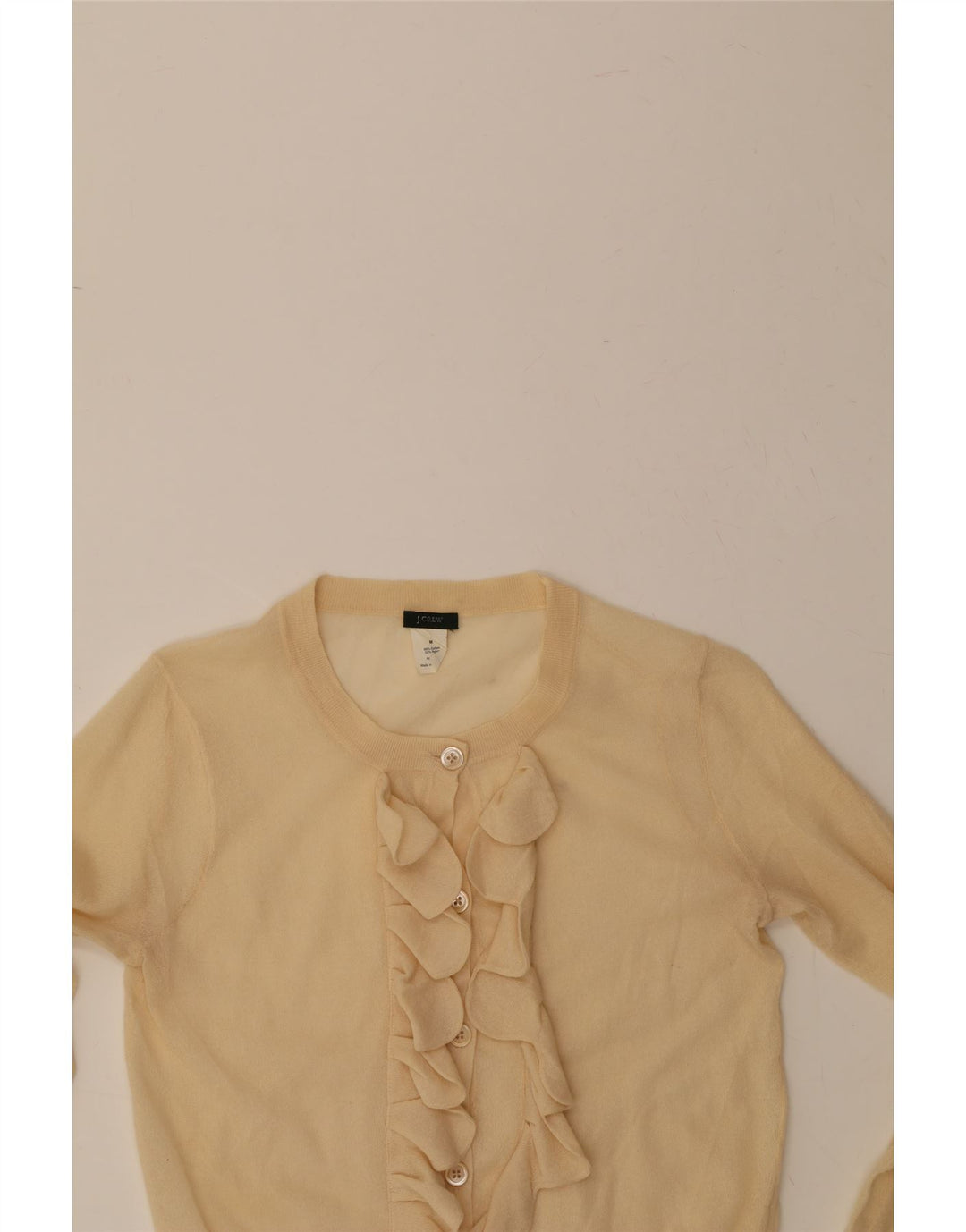 J. CREW Womens Cardigan Sweater UK 12 Medium Off White Cotton Vintage J. Crew and Second-Hand J. Crew from Messina Hembry 