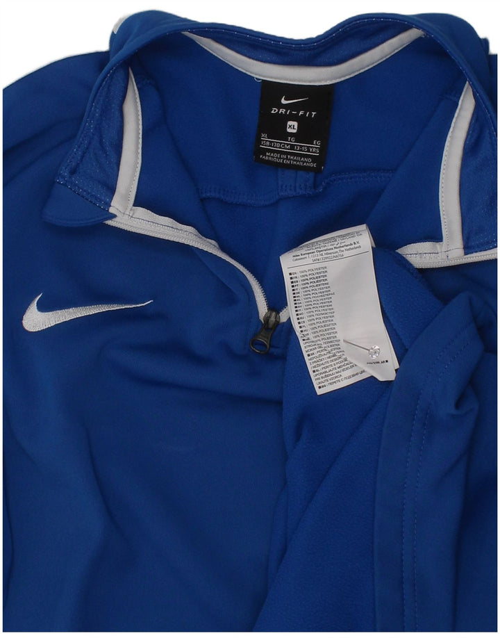 Nike Boys Dri Fit Pullover Trenirka Top 13-14 Years XL Blue Colourblock