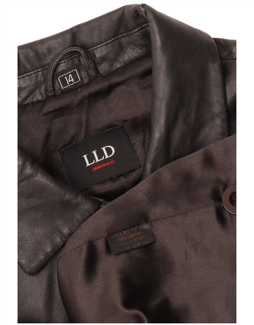 LLD ženska kožna jakna UK 14 velika crna kožna