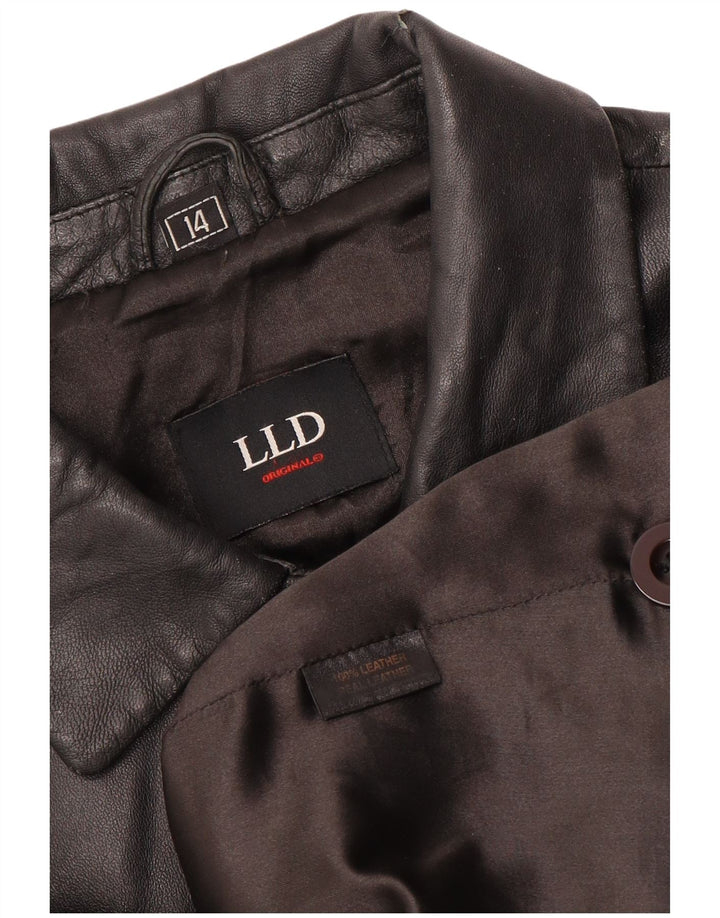 LLD ženska kožna jakna UK 14 velika crna kožna