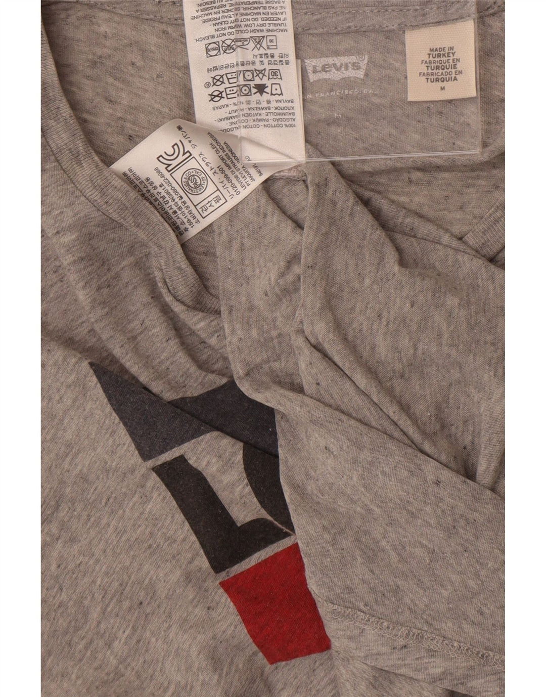 Levi's ženska majica kratkih rukava s grafičkim motivima, UK 12, srednje sivi flekasti pamuk