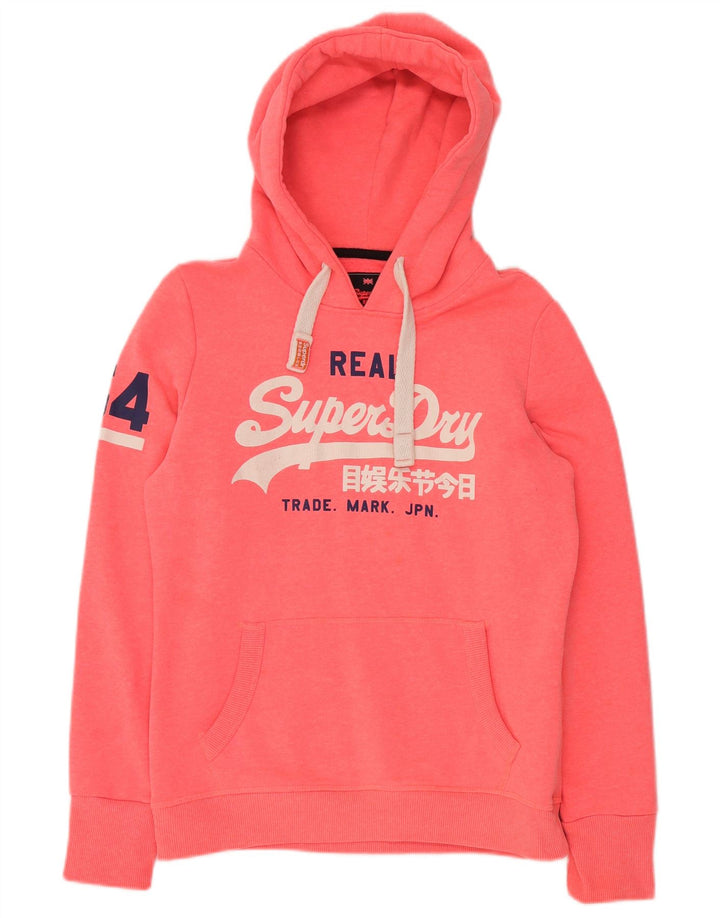 SUPERDRY Ženska majica s kapuljačom s kapuljačom UK 16 Veliki ružičasti pamuk