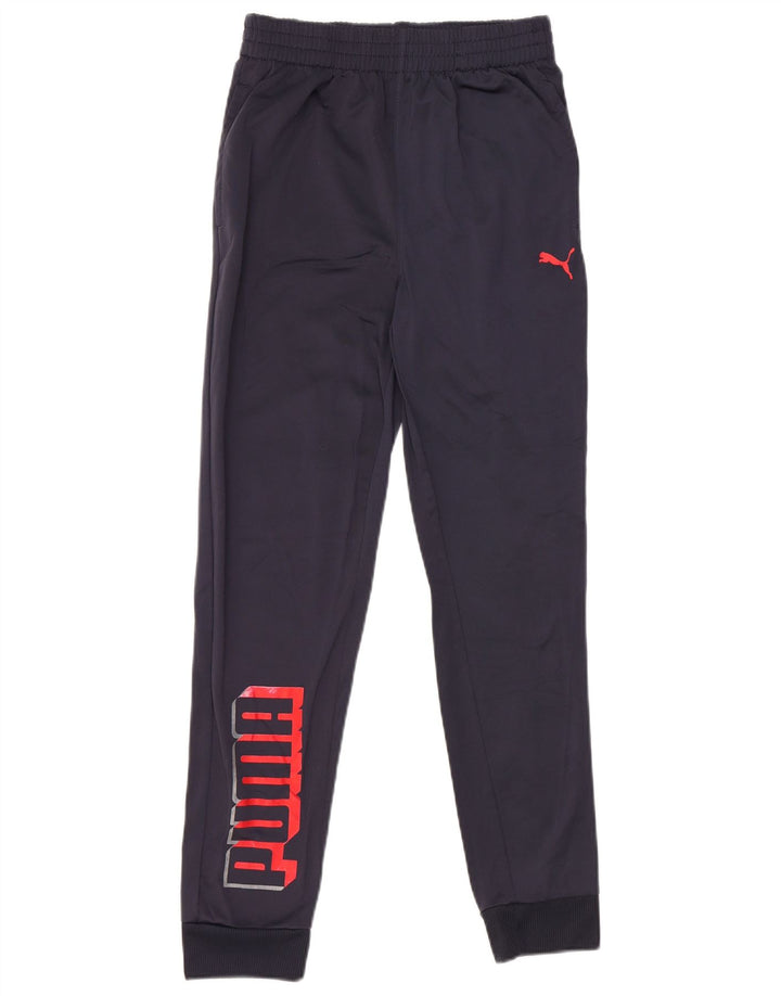 PUMA Boys Graphic Trenirka Hlače Joggers 13-14 Year Large Navy Blue
