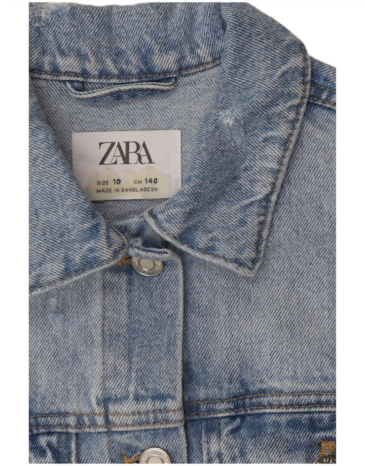 Zara Girls Distressed Denim jakna 9-10 godina plava