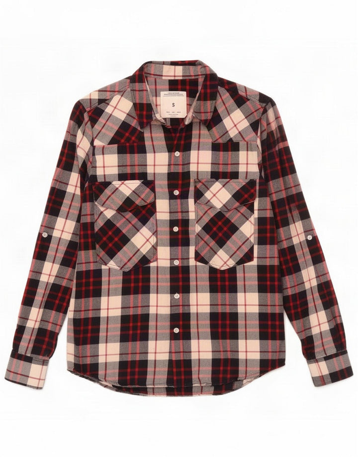 Zara Womens Flanel Shirt UK 10 Small White Check