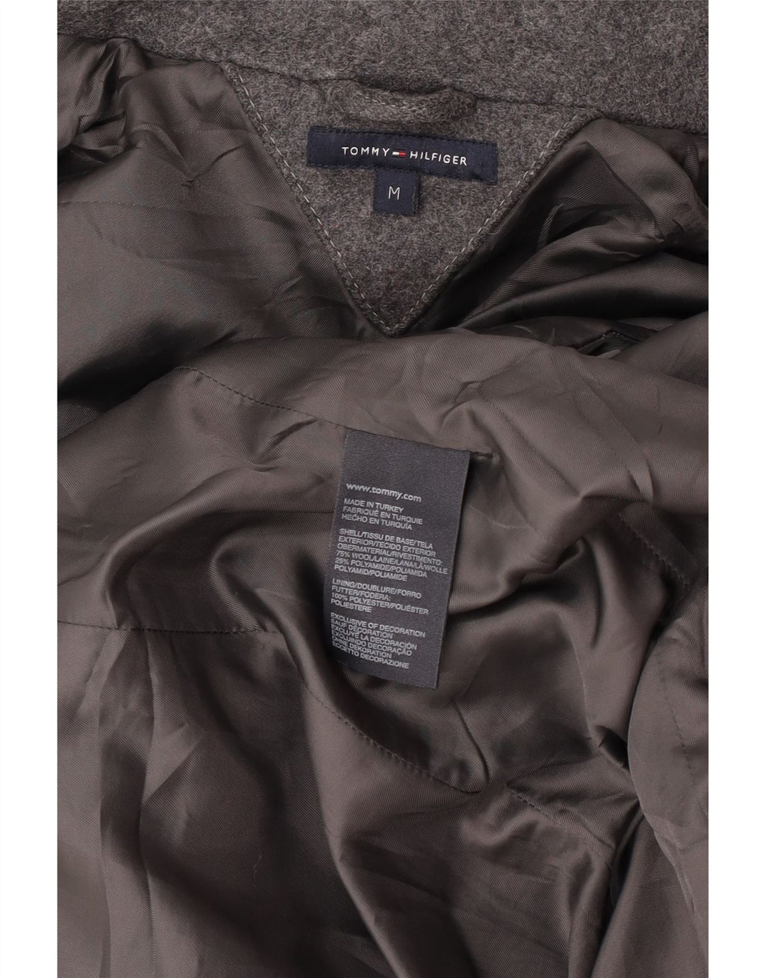 Tommy Hilfiger ženski duffle kaput s kapuljačom UK 14 srednje siva vuna