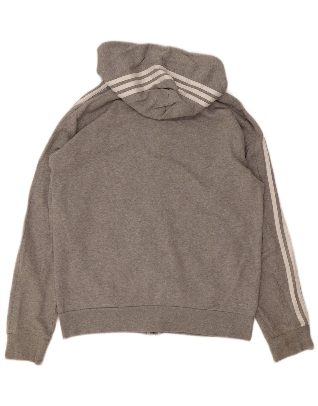 Adidas muški pulover s kapuljačom s patentnim zatvaračem, srednje sivi pamuk