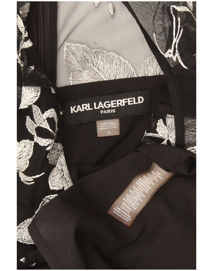 Karl Lagerfeld ženska plašt haljina US 4 Mala crna cvjetna poliester