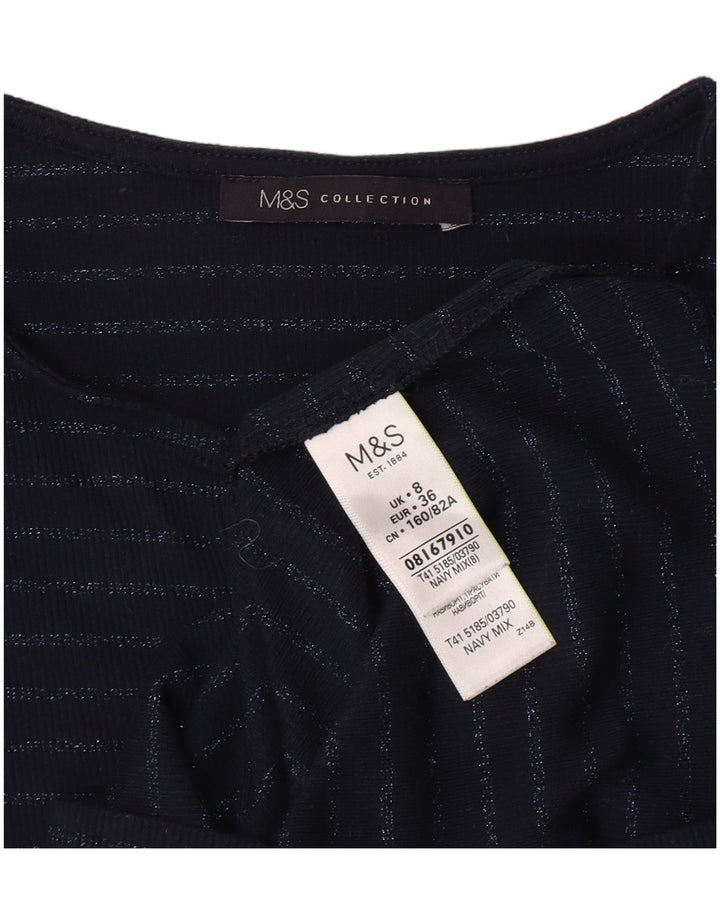 Marks & Spencer ženska majica dugih rukava UK 8 Mala tamnoplava na pruge