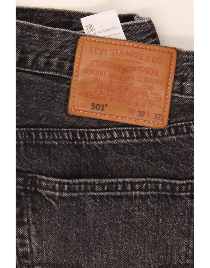 LEVI'S muške 501 ravne traperice W32 L32 sivi pamuk