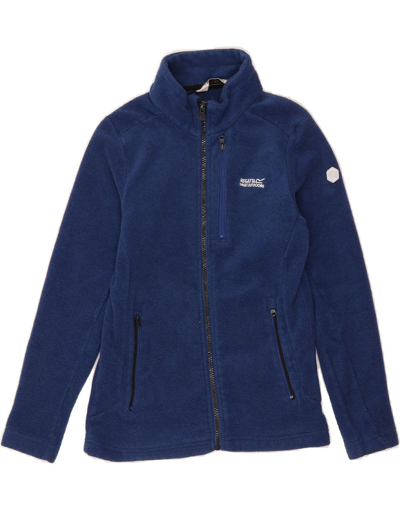 REGATTA Girls Fleece Jacket 11-12 Years Navy Blue Polyester Vintage Regatta and Second-Hand Regatta from Messina Hembry 