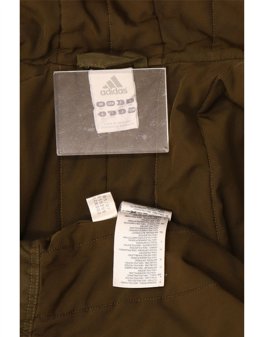 ADIDAS ženski kaput s kapuljačom UK 12 Srednji kaki poliester