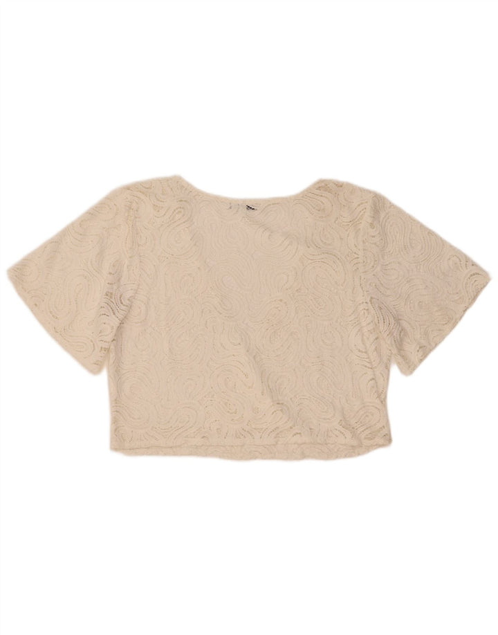 Zara ženski čipkasti kratki top UK 16 Large White