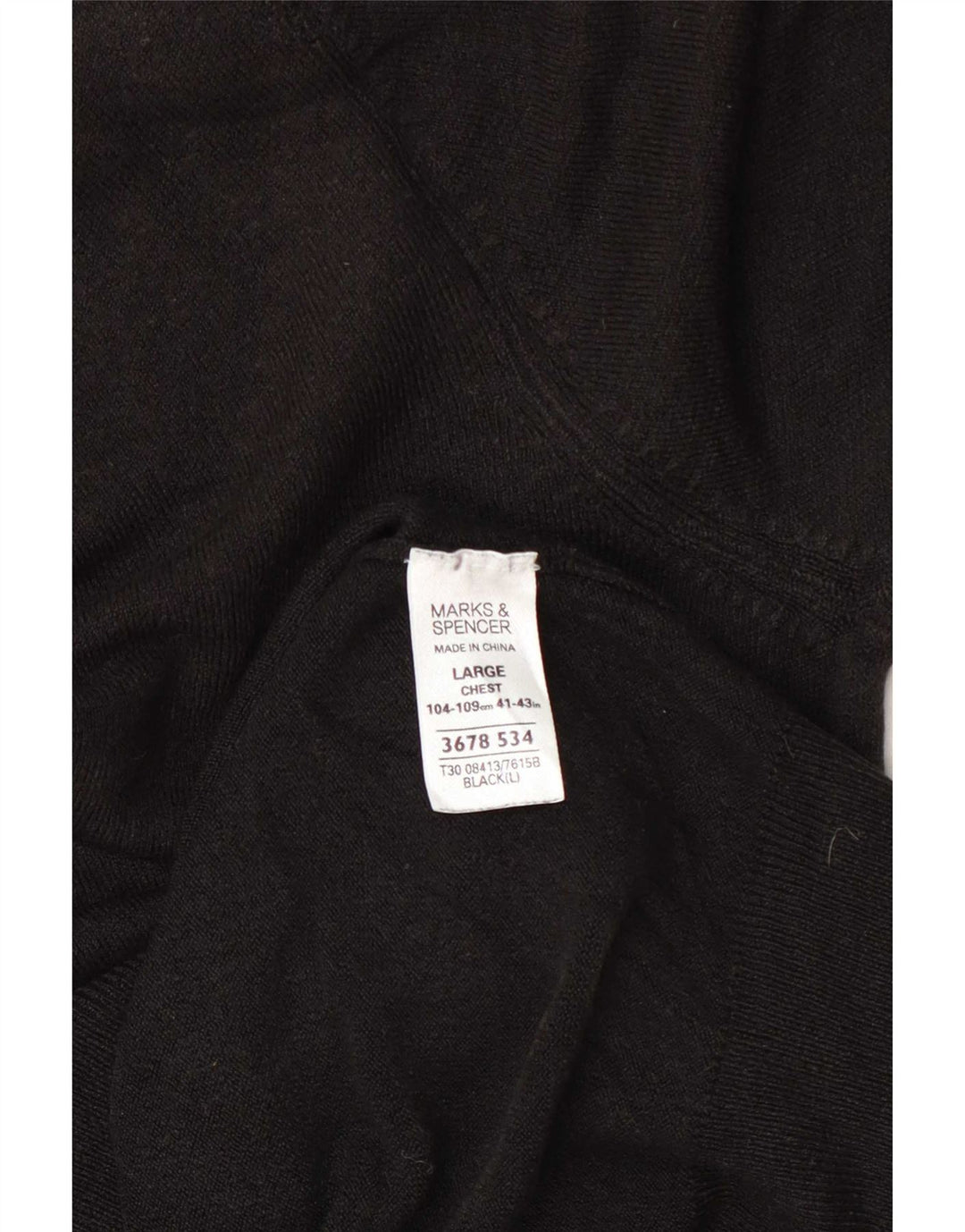 Marks & Spencer muški pulover s V-izrezom, veliki crni akril