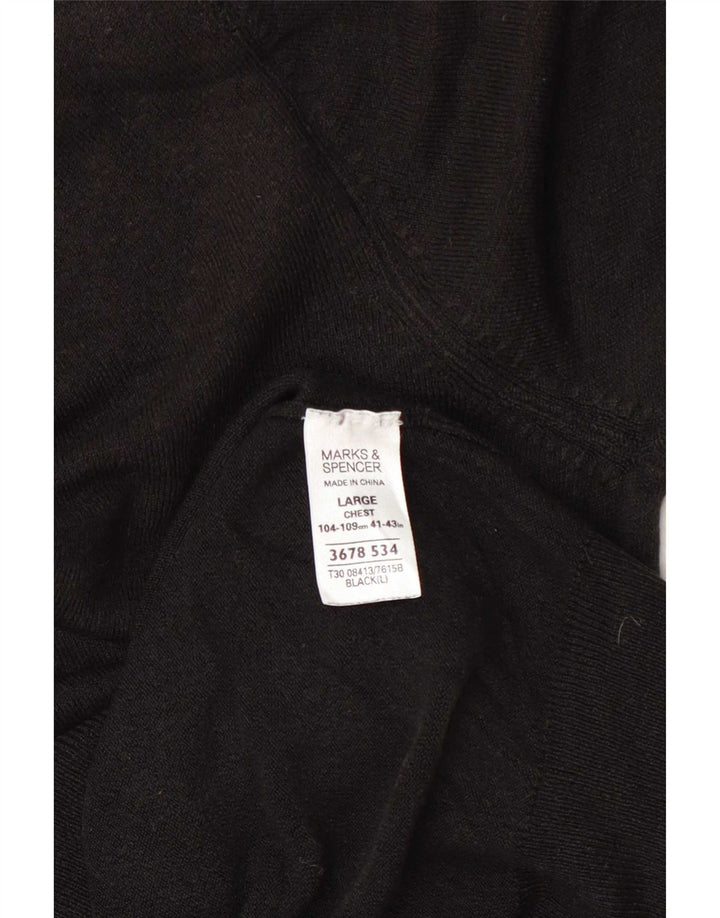 Marks & Spencer muški pulover s V-izrezom, veliki crni akril