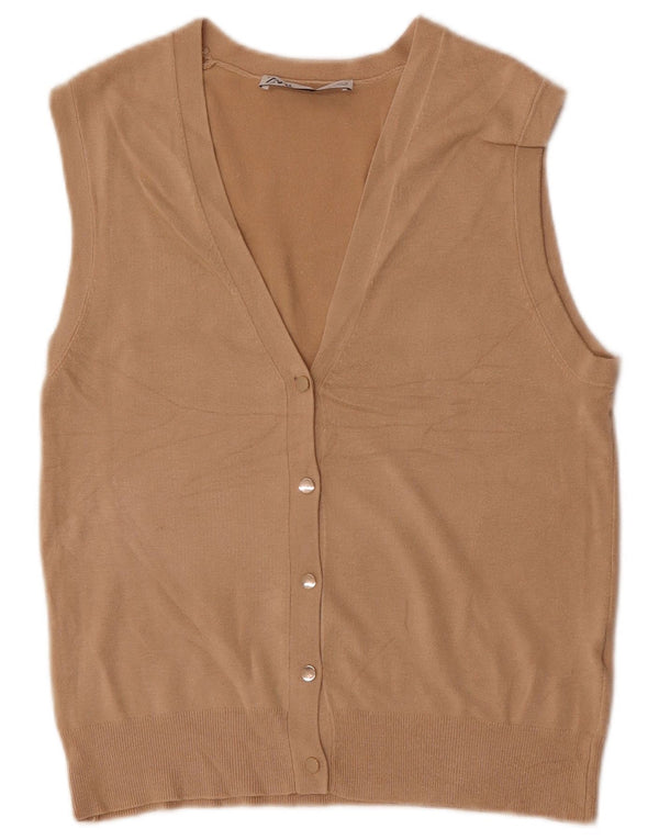 Zara ženski kardigan pulover bez rukava UK 10 Small Beige