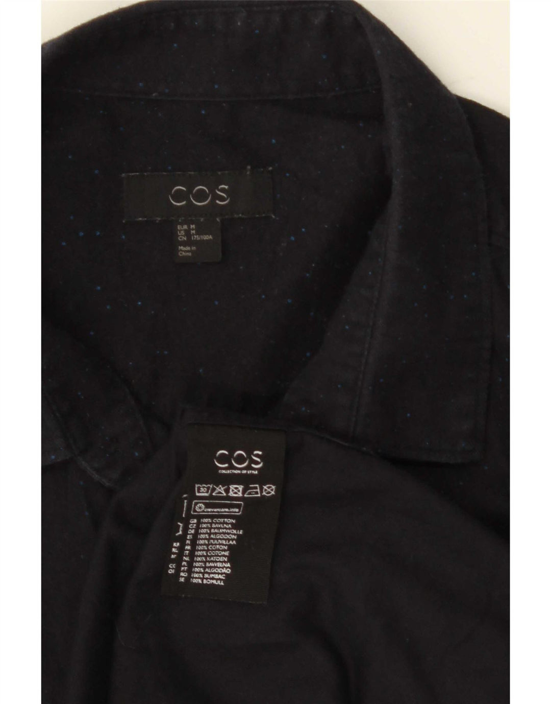 Cos muška košulja, srednje tamnoplavi flekasti pamuk