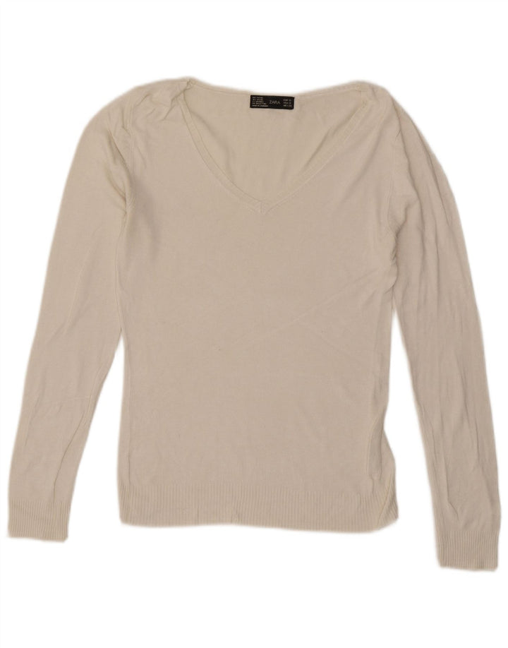 Zara ženska majica dugih rukava UK 10 Small White Rayon