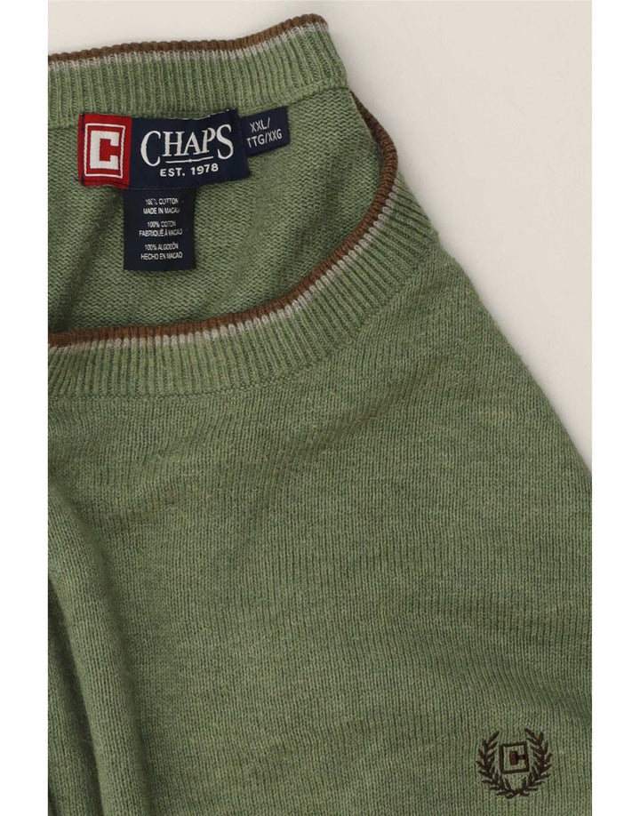 Chaps Muški džemper s okruglim izrezom 2XL, zeleni pamuk, uobičajenog kroja